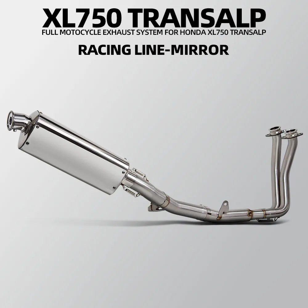 

Motorcycle Exhaust Full System Stainless Glossy Muffler Connect Front Link Manifold with DB Killer For Honda XL750 Transalp 750