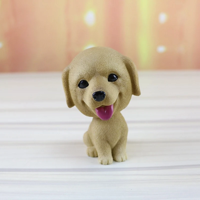 Simulation Shaking Head Dog Resin Cute Bobble Head Dog Home/Car Dashboard for Car Vehicle Decoration - Bichon Frise