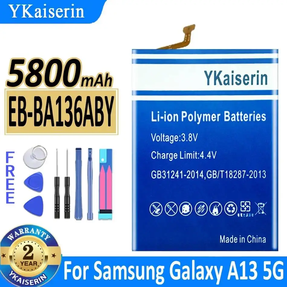 

For Samsung Galaxy A13 5G Mobile Phone Battery Premium Replacement Long Lasting EB-BA136ABY 5800mAh