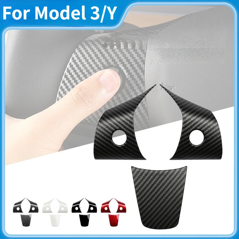 

for Tesla Model 3 Model Y Interior Modified Accessories ABS Carbon Fiber Model Y Steering Wheel Patch Decoration