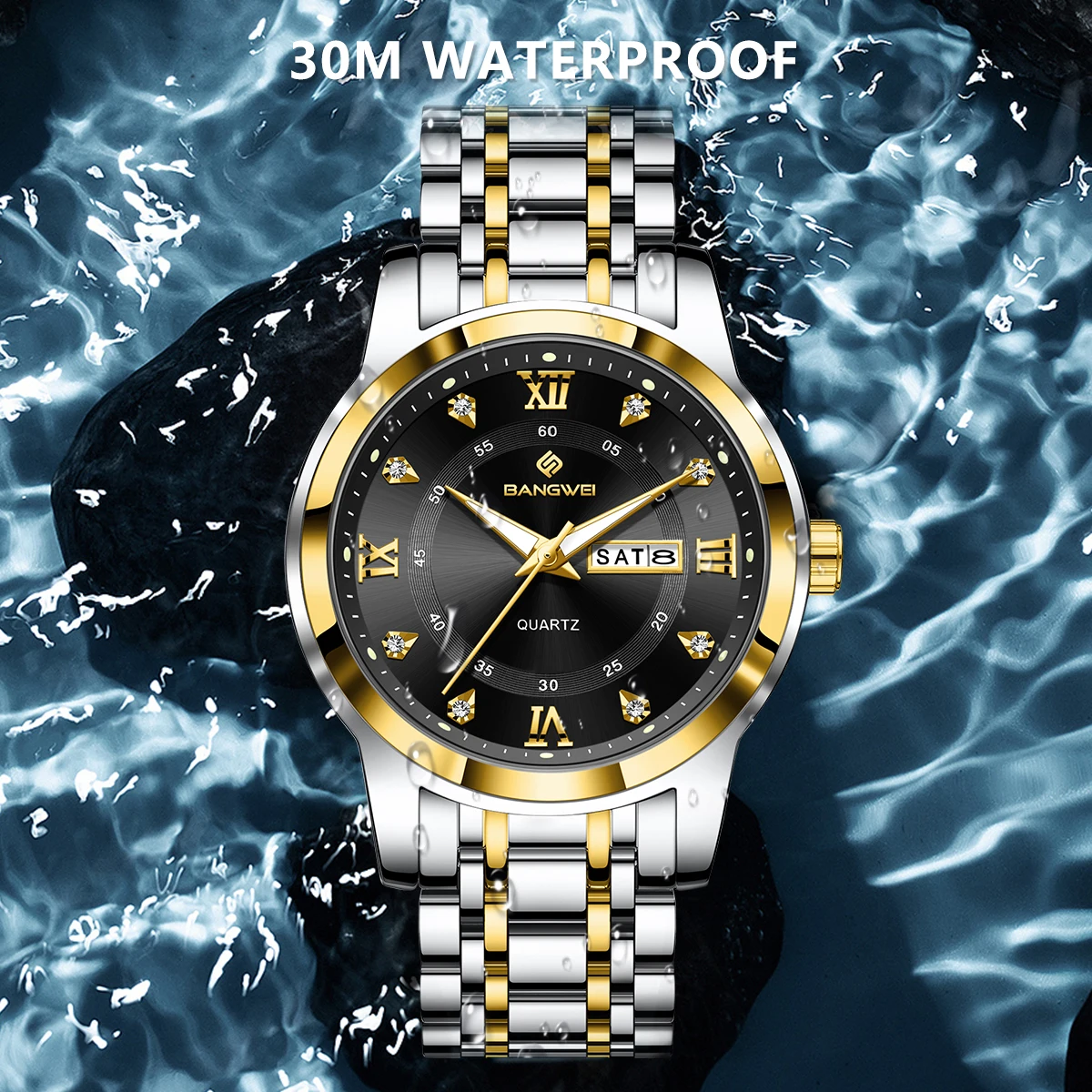 LIGE Fashion Couple Watches Luxury Waterproof Luminous Chronograph Man Wristwatch Stainless Steel Men Quartz Watch Montre Homme