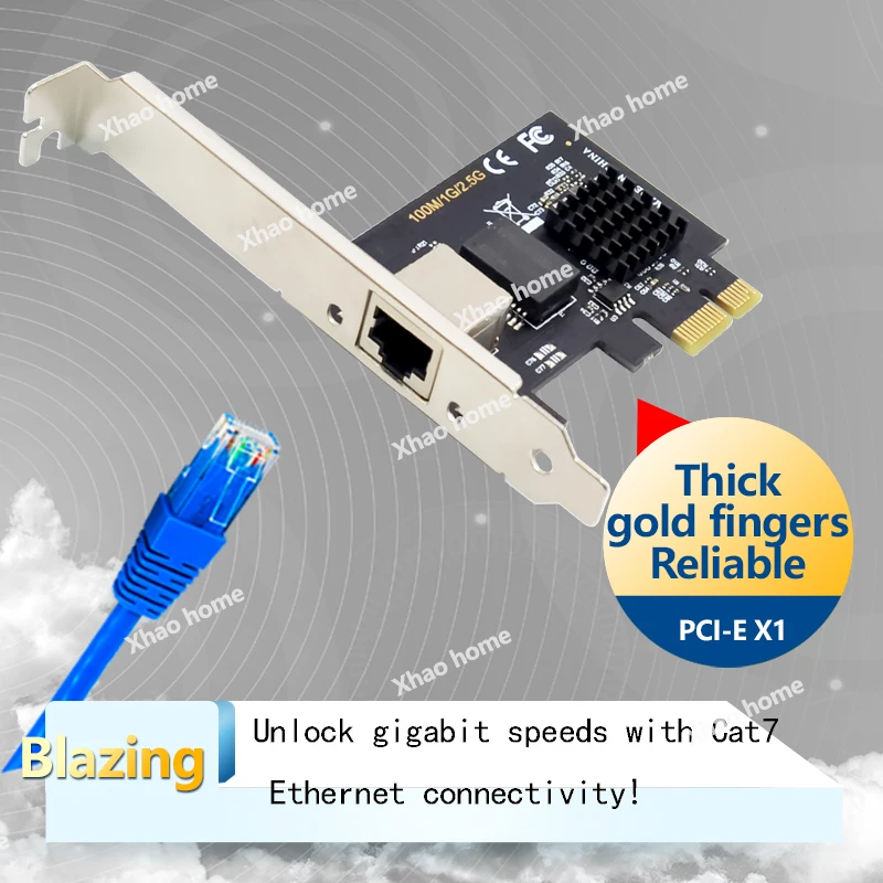 بطاقة واجهة الشبكة PCI Express X1 Gigabit Rj45 100M/1G/2.5G بطاقة شبكة Lan لخادم سطح المكتب عالية السرعة لـ Realtek RTL8125B #2