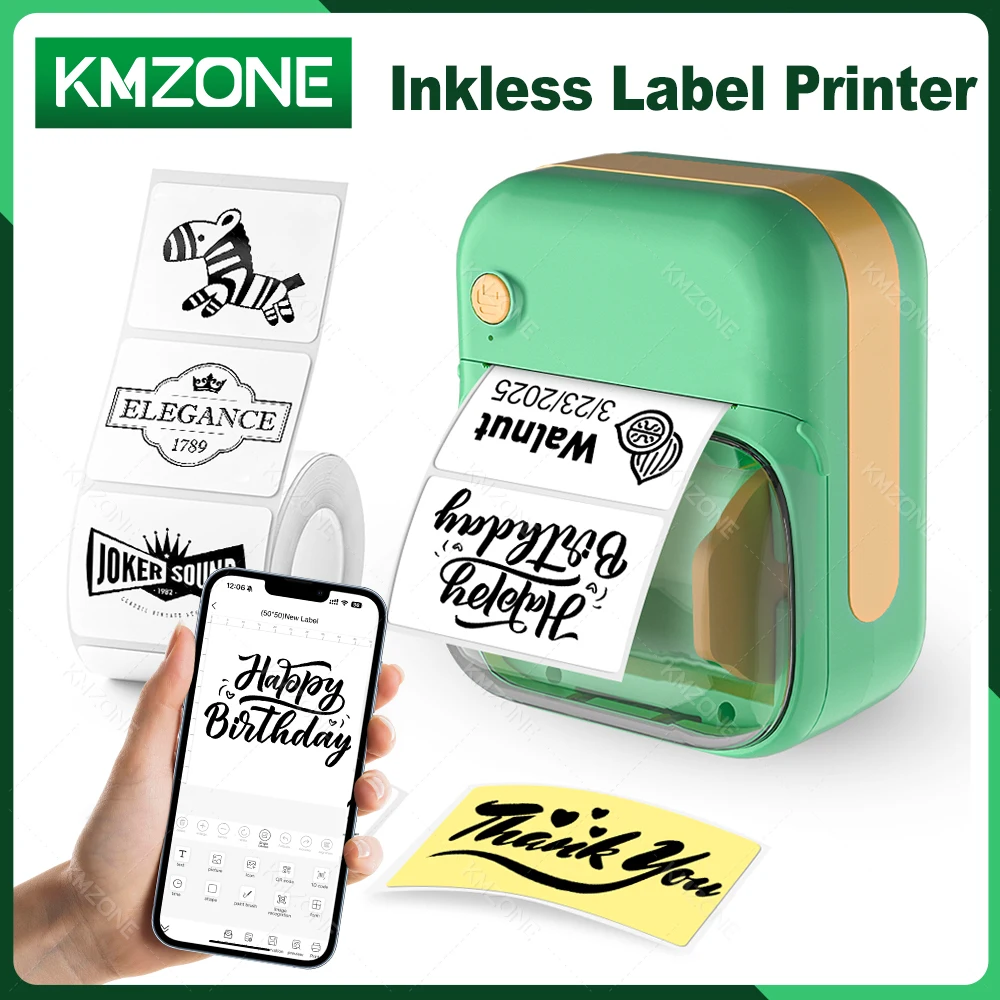 

KMZONE D110 мини-портативный термопринтер, многофункциональный принтер для этикеток, клейкая наклейка, машина для этикеток для мобильного телефона для дома