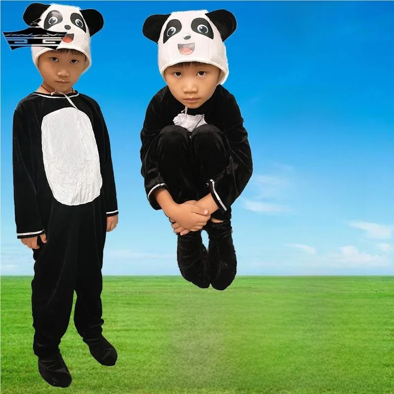 ชุดการแสดงเด็ก ชุดแฟนซีหมีแพนด้า ดีไซน์สัตว์ ชุดเต้นรำ ชุดหมีแพนด้าสำหรับการแสดง