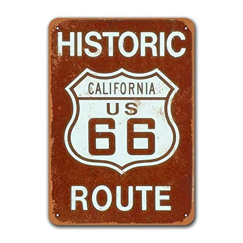 

Old Car Tin Sign Metal Vintage California Route 66 Grage Man Cave Sgins Restaurant Pub Coffee Club Game Room Wall Decor Home Ba