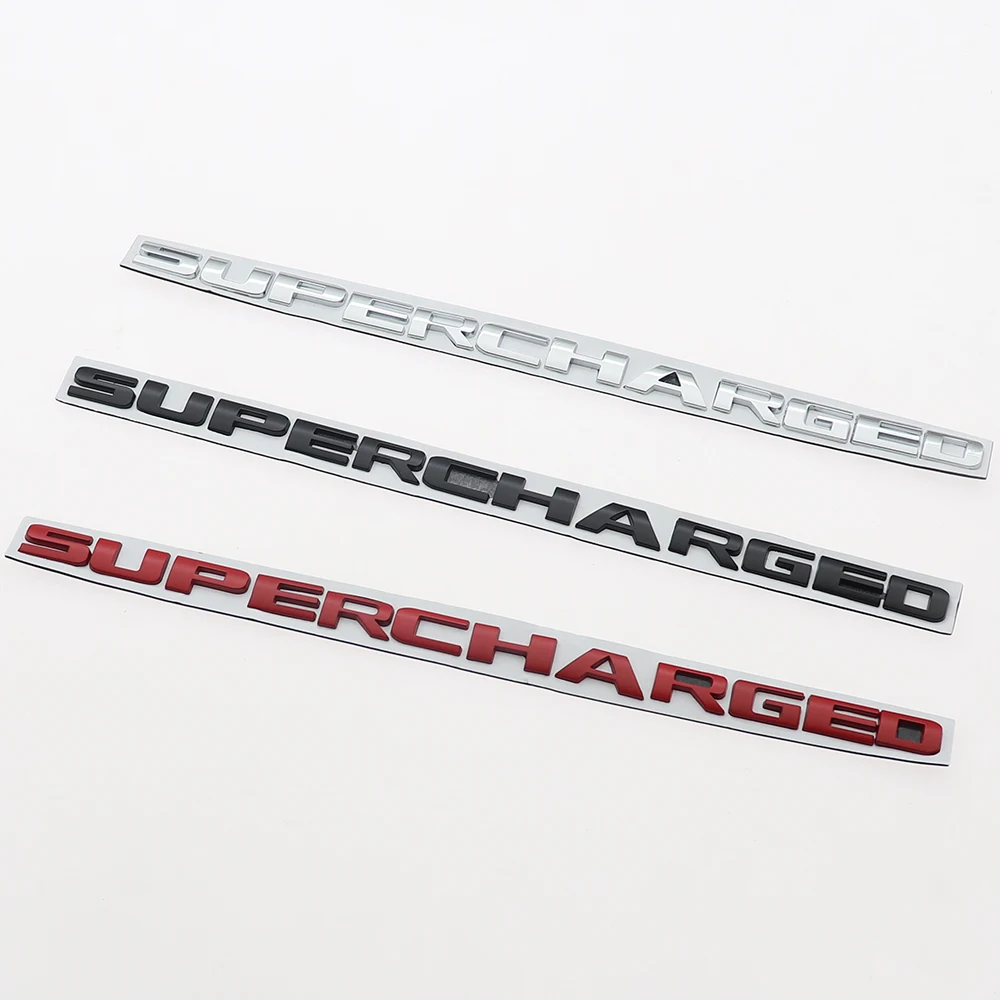 1PC 3D Metal SUPERCHARGED Car Letter Logo Side Sticker Tail Bumper Badge Auto Rear Trunk Emblem Styling Accessories JP