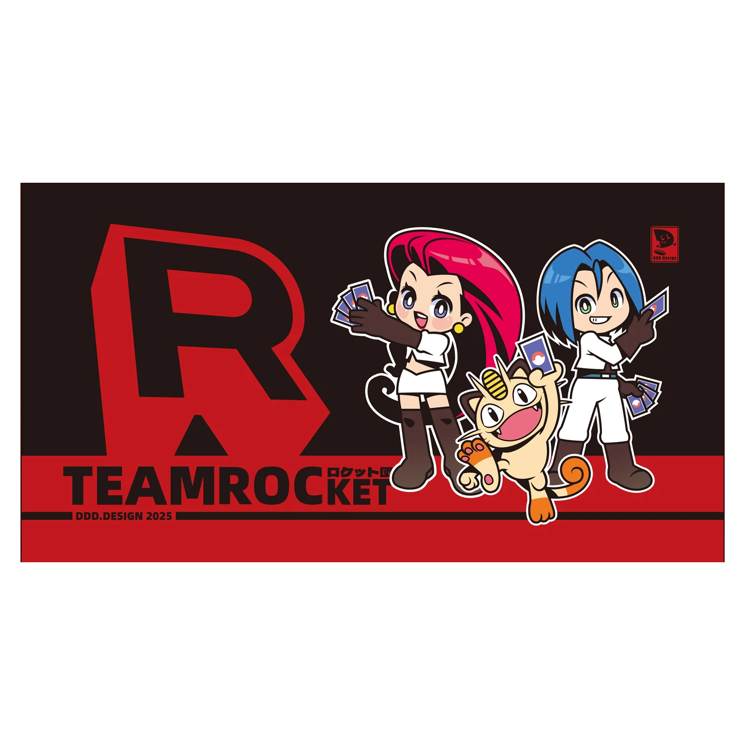 

580X300X2Mm Diy Ptcg Rocket Team Q Version Card Battle Mat Ptcg Rocket Team Single Player Настольная игра Карточная боевая карта Подарок