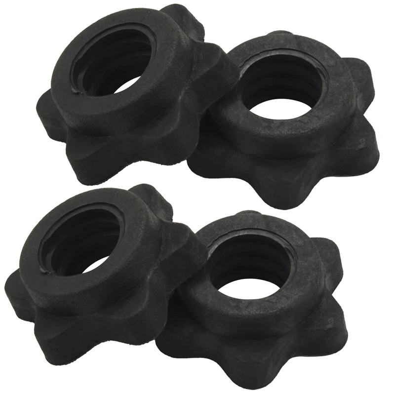 2 Pairs Dumbbell Hex Nut,Dumbbell Rod Nut,Spinlock Collars For Barbells Bars Training Sports