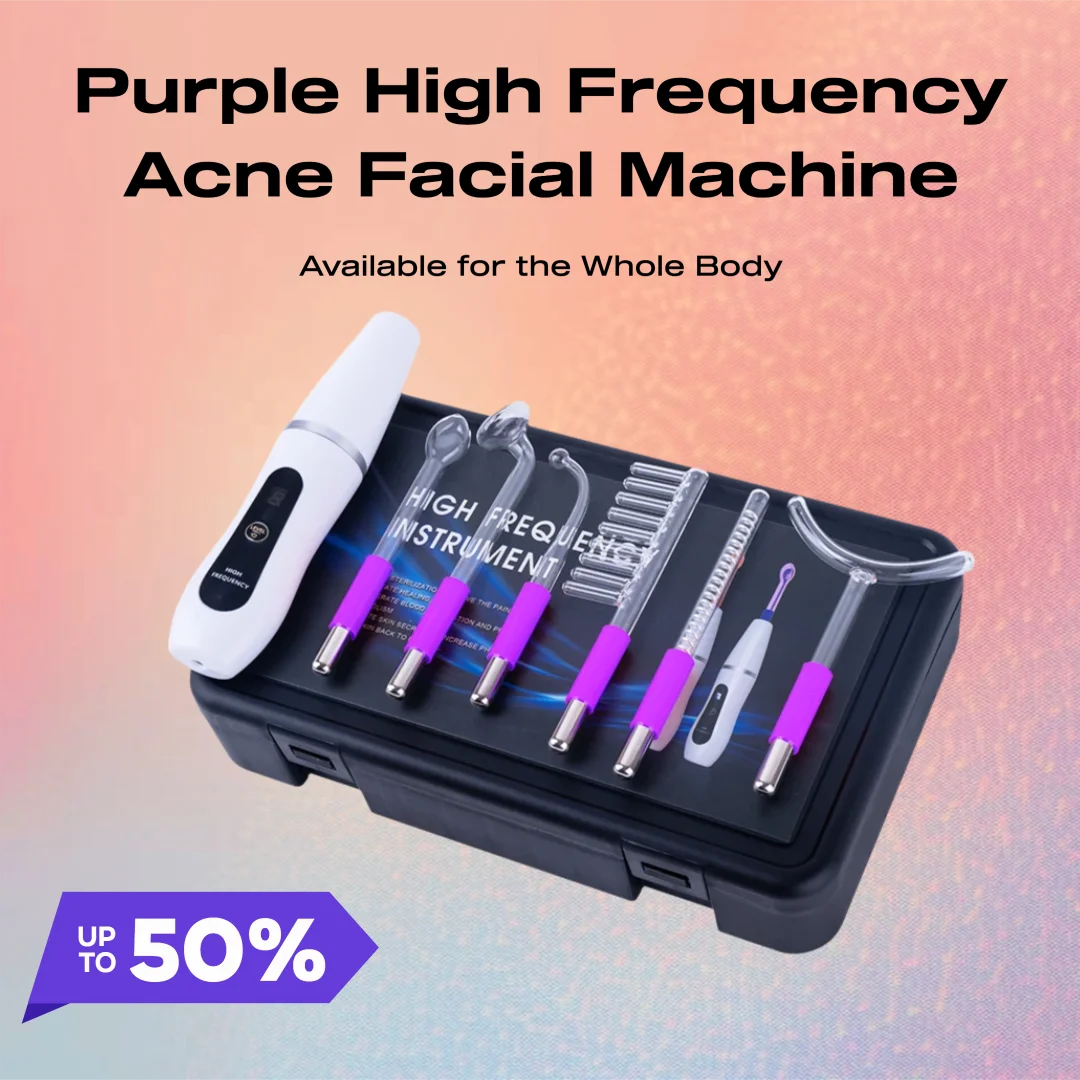 레센 퍼플 고주파 여드름 관리 기기 7단계 조절 수분 공급 및 보습, 피부 진정 깊은 클렌징