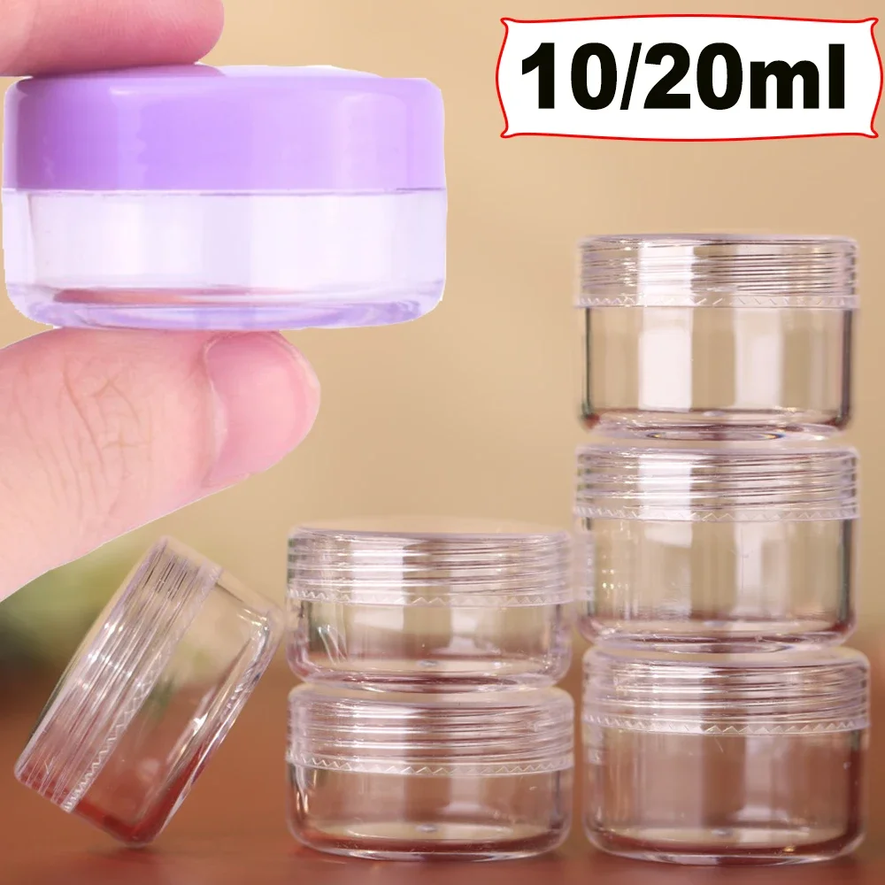 1pcs Cosmetic Packaging Round Box 10/20g Gram Face Cream Box Sample Empty Container Small Refillable Bottles Plastic Travel Pot