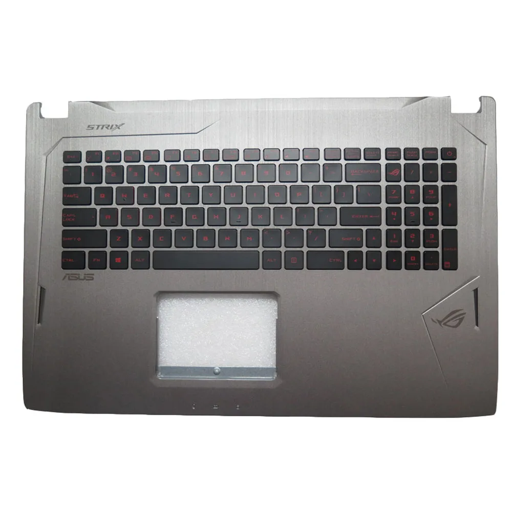 United States US Laptop PalmRest&Keyboard For ASUS G702VM G702VMK G702VS G702VSK Gray Top case with red letters With Backlit