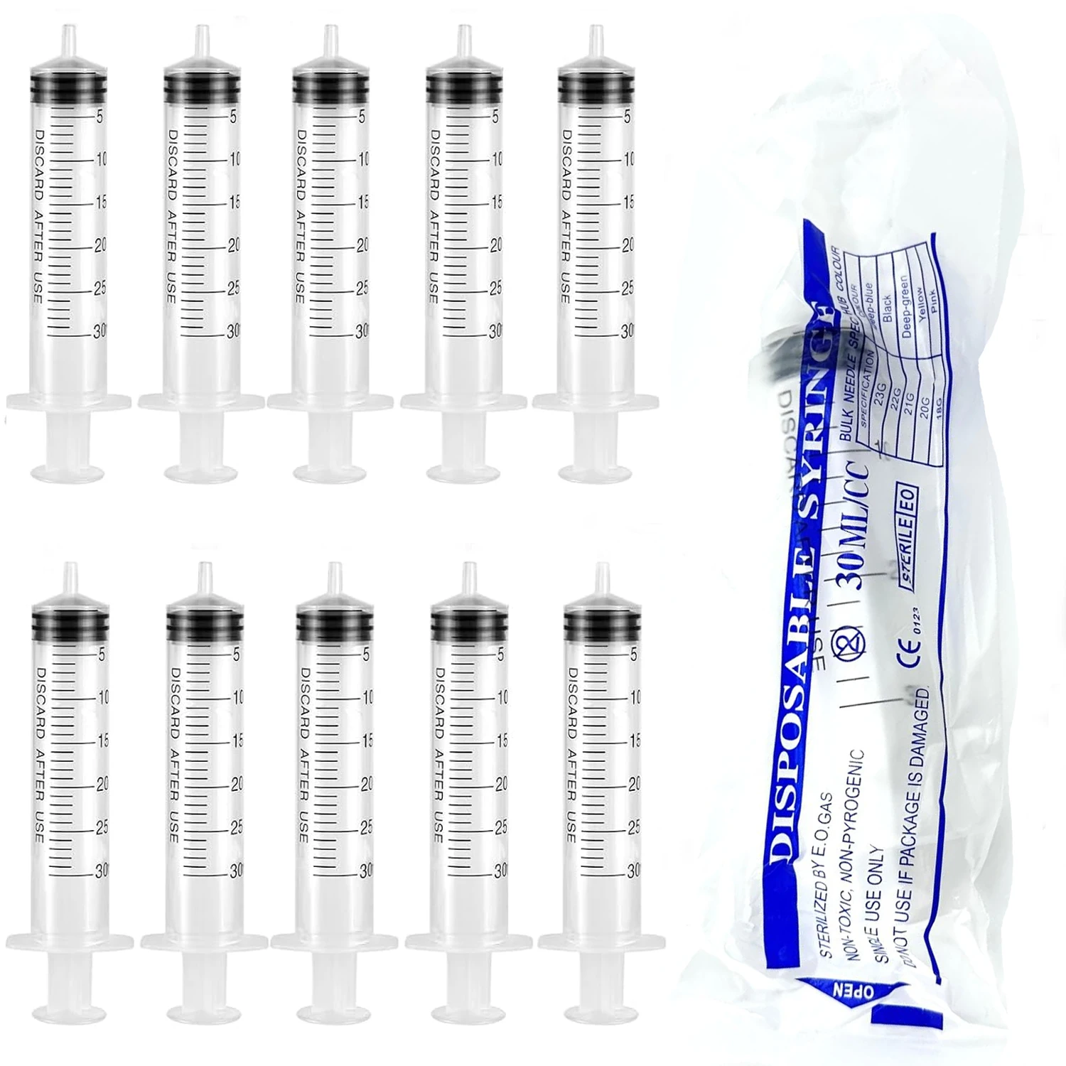 30ml Sterile Syringes Plastic Individually Packaged Syringes For Labs Measuring Feeding Pets Pets Oil Or Glue Applicator Tools