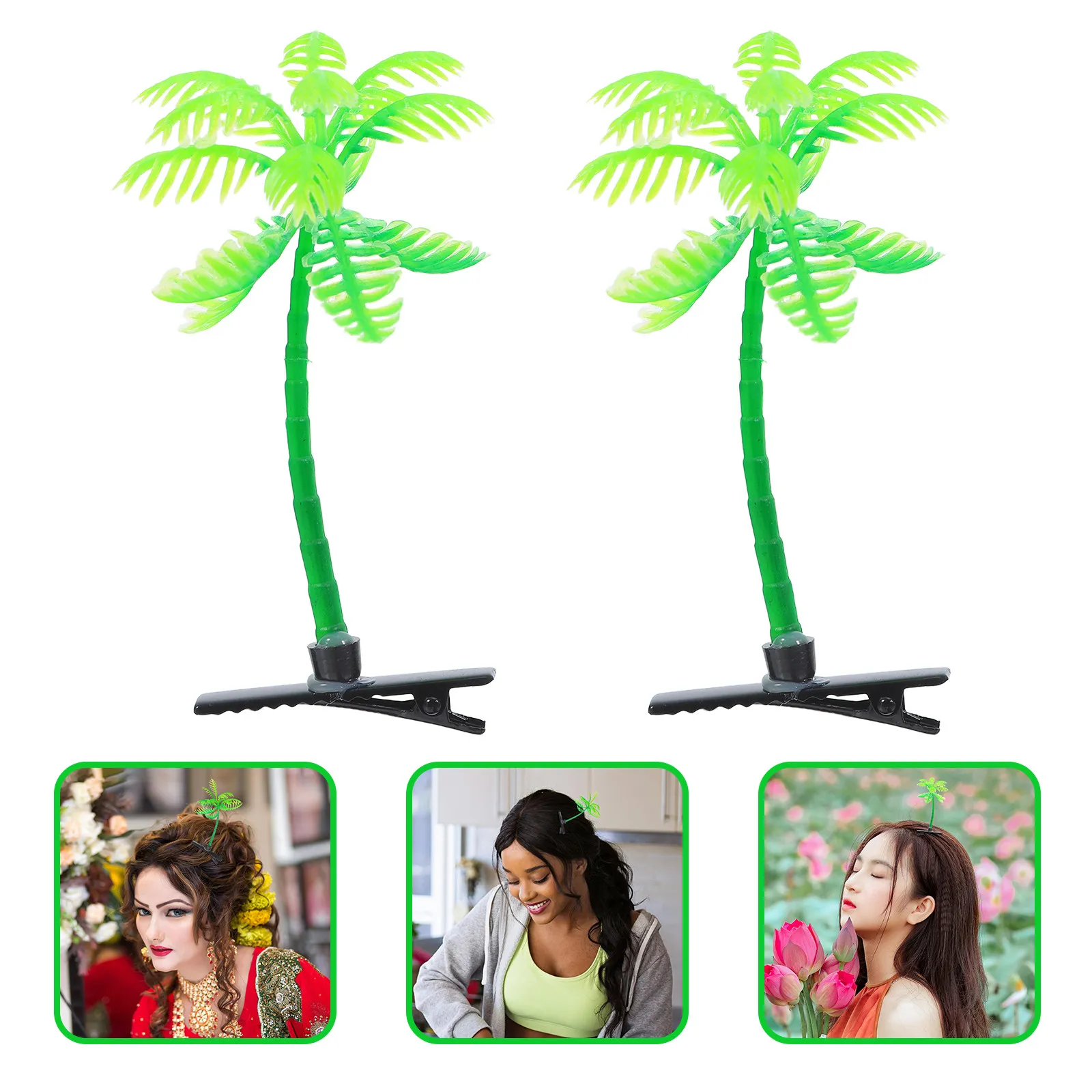 

30Pcs Coconut Tree Hair Clips Lightweight Cute Barrettes for Women Girls Beach Party Cosplay Daily Use Hair Accessories Tropical