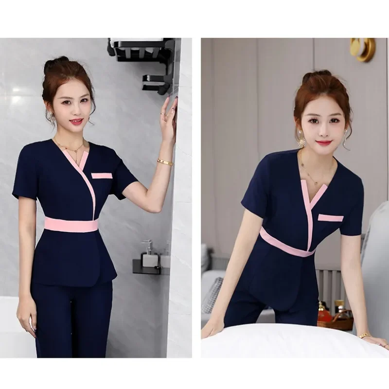 Spa Uniform for Beauty Salon for The Cosmetologist Thai Massage Smocks for Work Beauty Uniforms Foot Bath Technician Costume Set