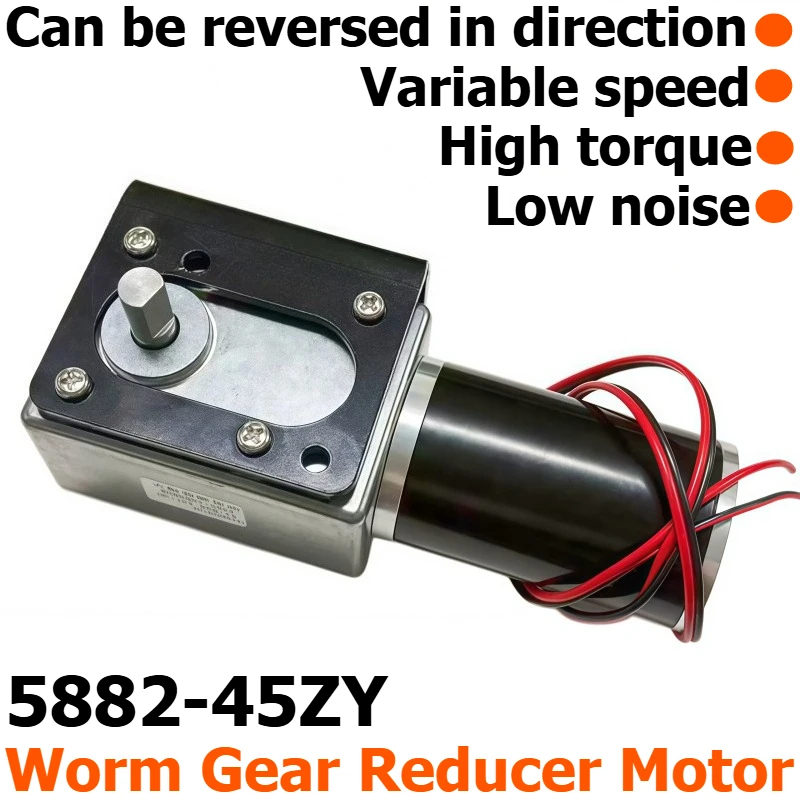 Worm Gear Reducer Motor 5882-45ZY, with High Torque and Low Noise, 12V/24V Motor