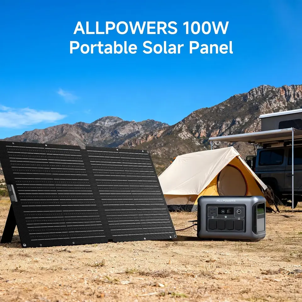 ALLPOWERS SE100 折りたたみ式ポータブルソーラーパネル 100W ソーラー