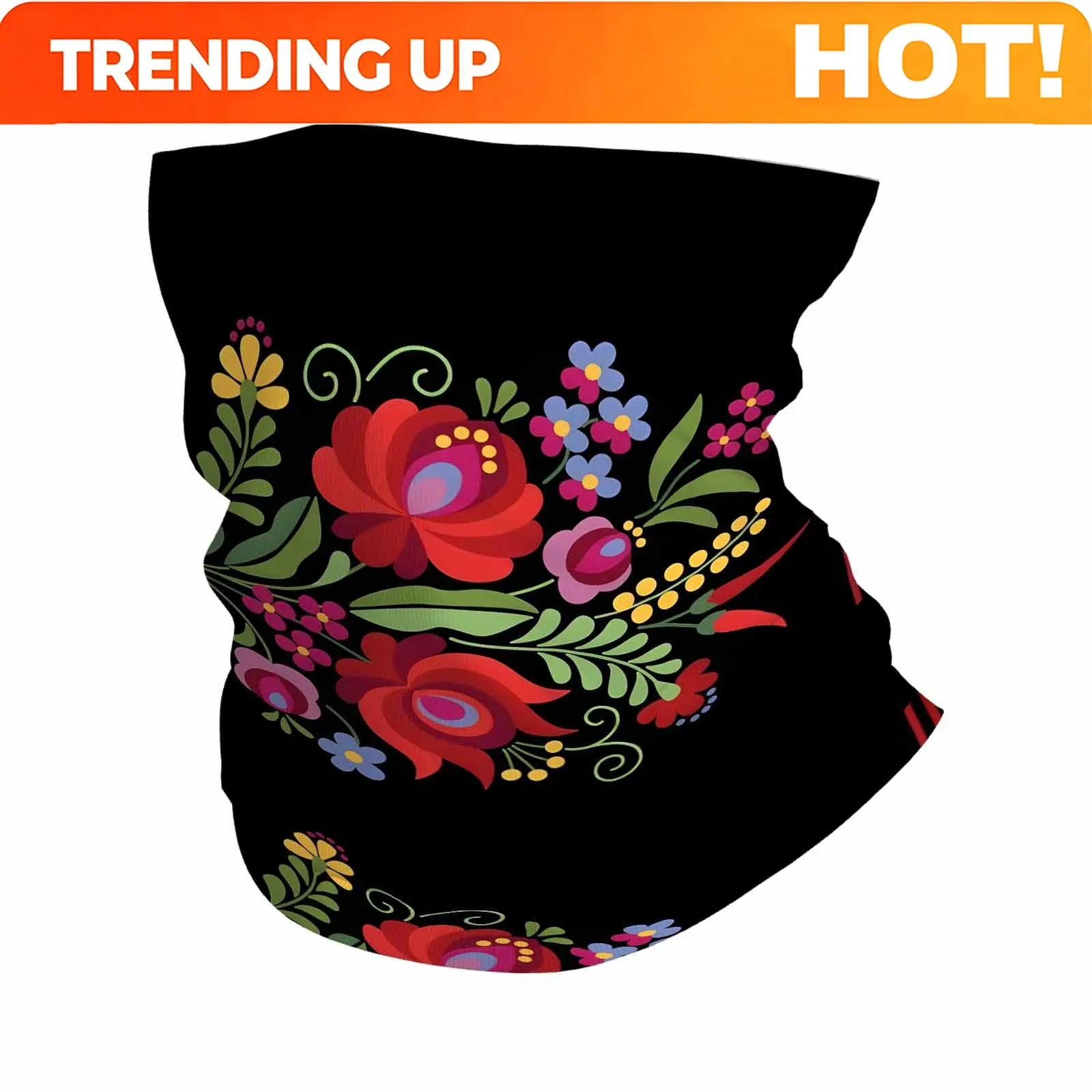 Customization Floral Pattern, Traditional Folk Art, Vibrant Colors Novel Design Multi-Functional Printed Scarf Suitable