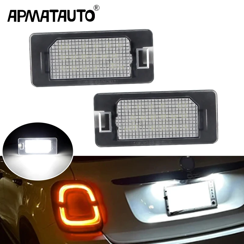 2pcs For Fiat 500X 2014 2015 2016 2017 2018 2019 LED License Number Plate Light Lamp Canbus No Error Auto Parts