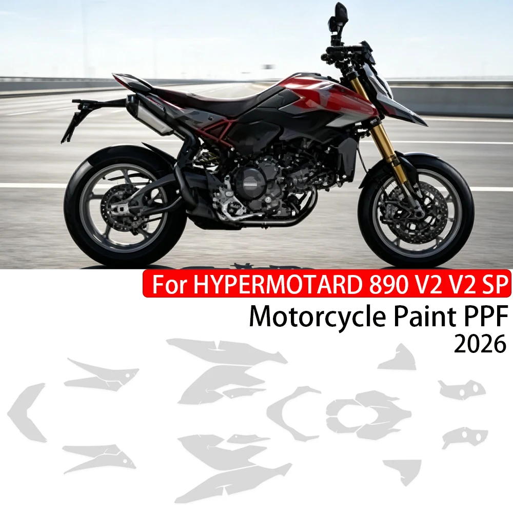 For DUCATI HYPERMOTARD 890 V2 V2 SP 2026 PPF Paint Protection Film HYPERMOTARD890 Motorcycle Real Material TPU Anti-scratch Film