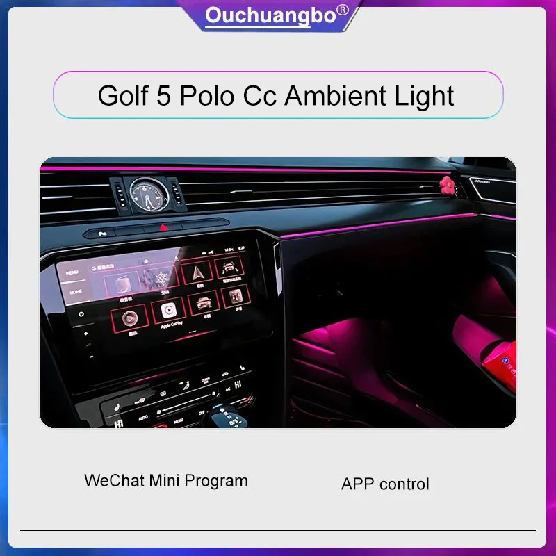 

Ouchuangbo LED Ambient Light For golf 5 6 gti CC Polo RHD Atmospheric Atmosphere Lamp illuminated Trim Backlight