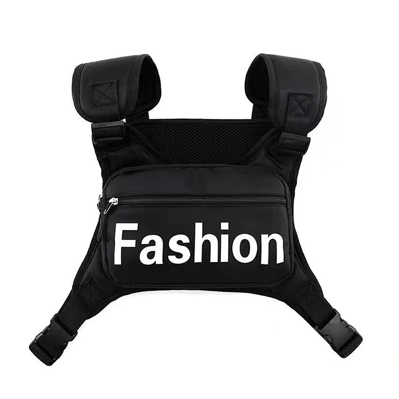 Newest Vest Chest Bag Hip Hop Streetwear Fashion Large Capacity Functional Waist Bag Sports Casual Oxford Bag For Men Women