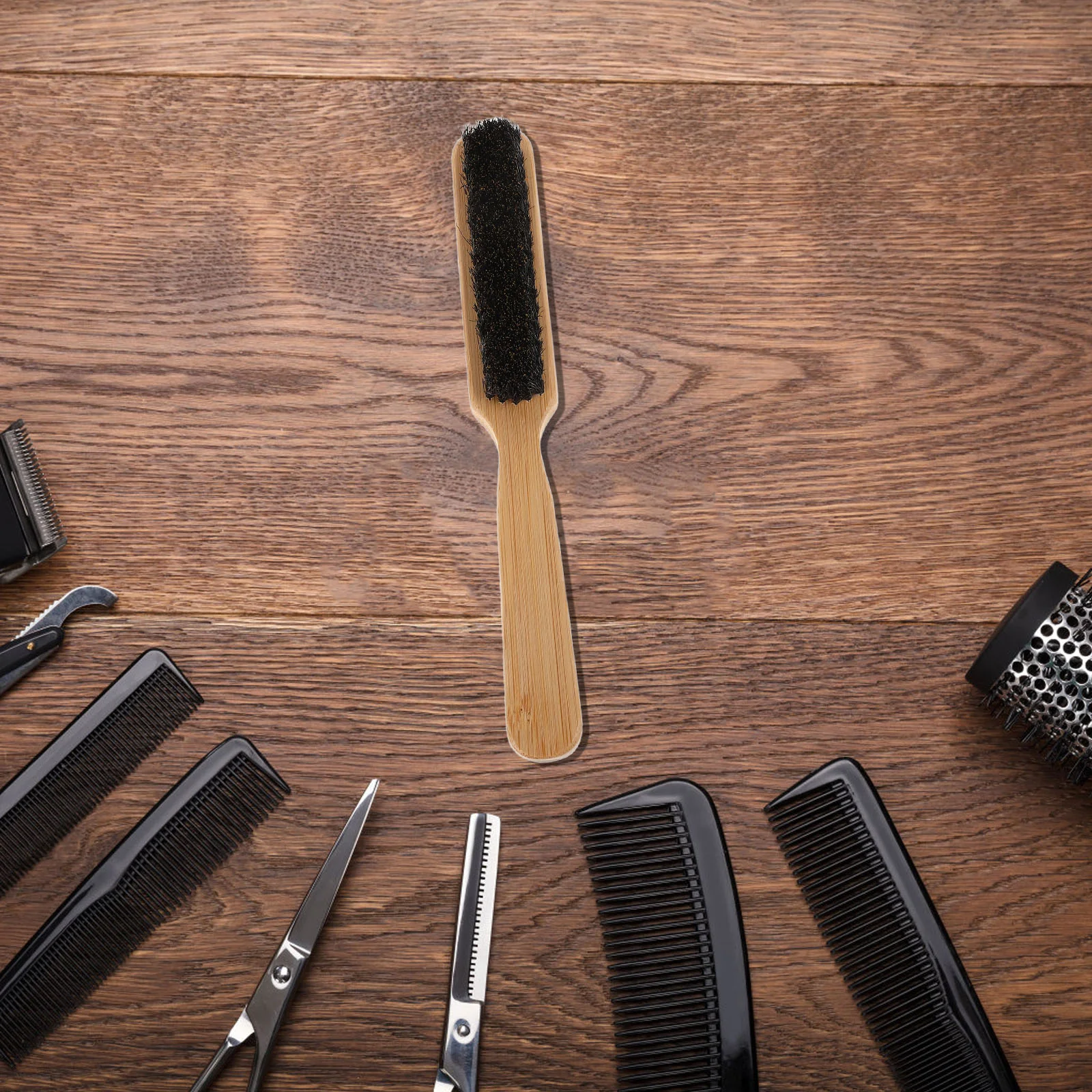 Spazzola per barba con manico in legno Spazzola per capelli con setole di cinghiale Spazzola per toelettatura per barba Styling Spazzola per capelli per barba Spazzola per piastra per barba per barba