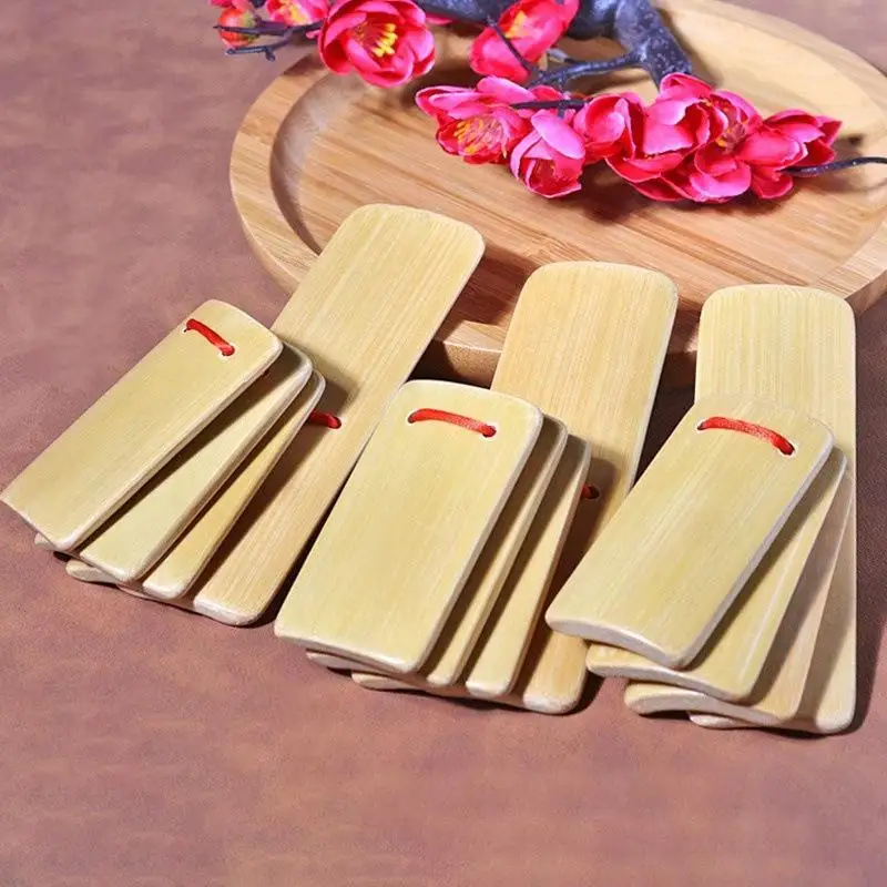 Children Bamboo Small Clapper Toy 1 Set Hand Percussion Instrument for Musical Stage Talent Show Classroom Use