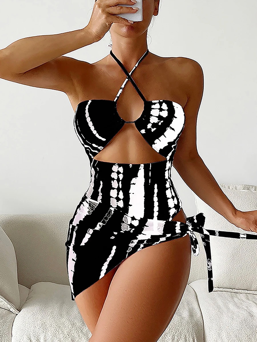 

Sexy 2 Pieces Swimwear One Piece Swimsuit Women 2023 Cover Up Bathing Suit Push Up Summer Swimming for Women Beach Wear Monokini