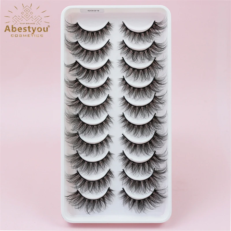 

Abestyou 10 Pairs 5d New Effect Criss-cross Natural Look Individual Fluffy Faux Mink Lashes Kit Cilios Para Extensão De Cilios