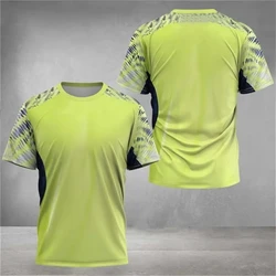 Men Gym Sportswear Trendy Breathable 3D Print Short Sleeve Running Training Outdoor Sports T-Shirts Male Casual Round Neck Tops