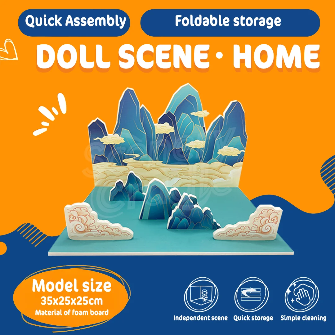 

Doll scene assembly model background display rack, used for dolls, vehicles, action characters, PVC materials