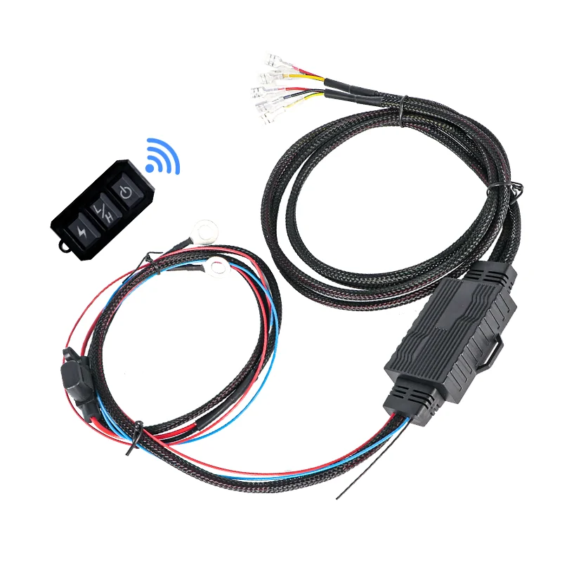 

A05 wiring harness, motorcycle fog light spotlight wiring harness with flash function, wiring harness switch with horn function