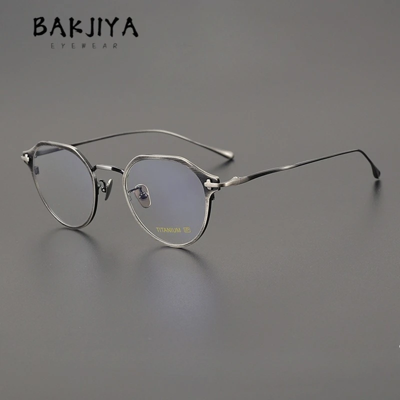

Vintage Handmade Pure Titanium Eyeglasses Frames Men's Brand Designer Irregular Oval Myopia Prescription Eyeglasses Frames Women