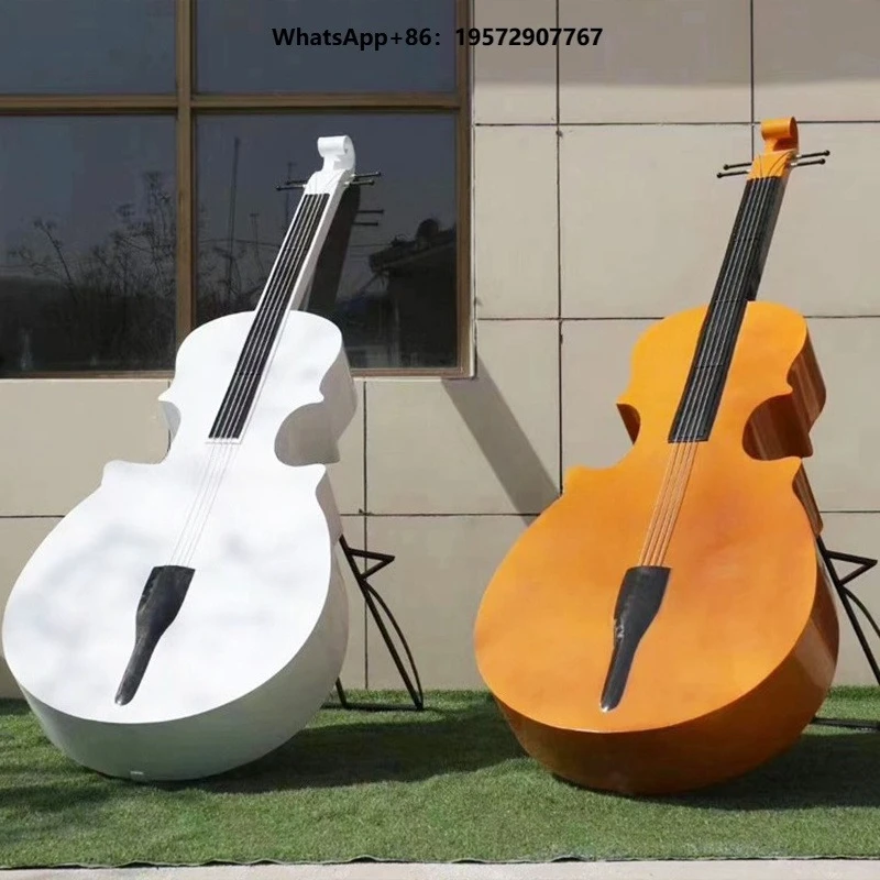Modern Lighting Stainless Steel Sculpture Violin Art Sculpture Stainless Steel Metal  Sculpture Outdoor Statue