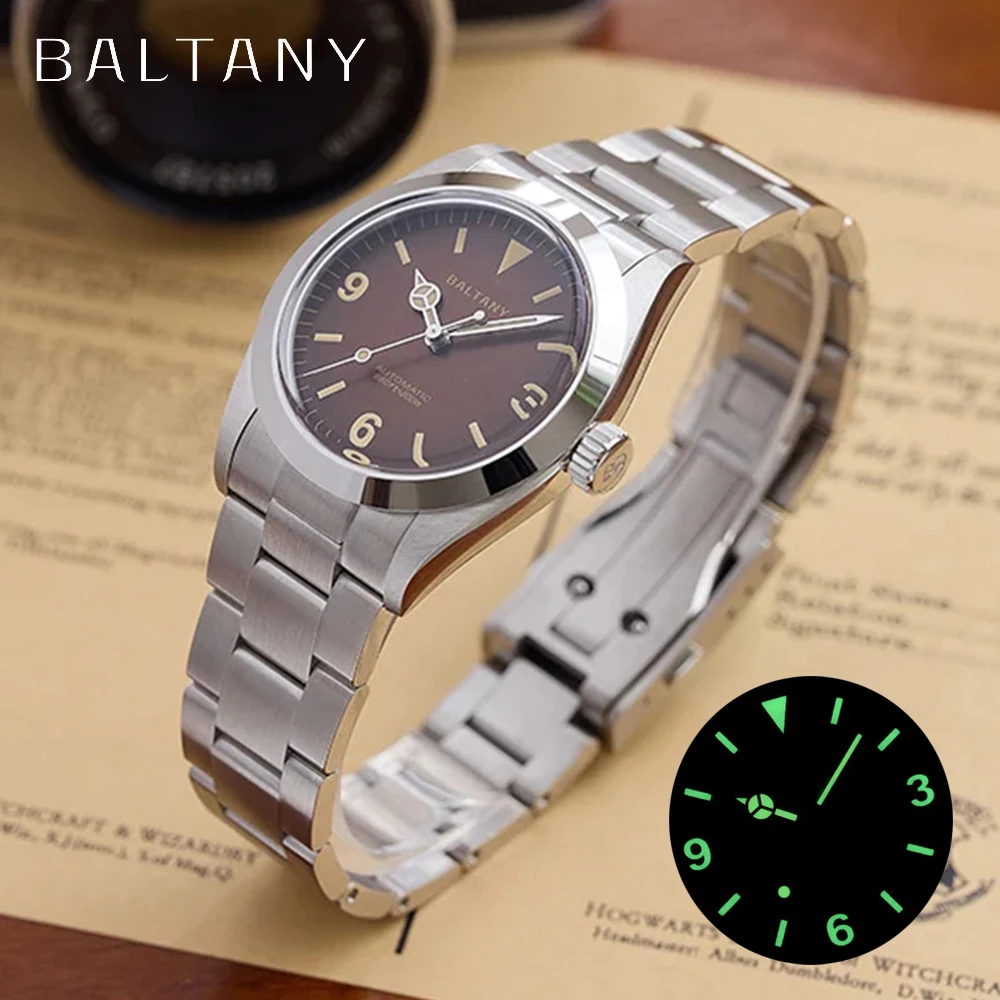 Baltany 1963 Explorer Homage Men\'s Automatic Mechanical watches S4066 Stainless Steel Sapphire Waterproof Luminous Retro watch