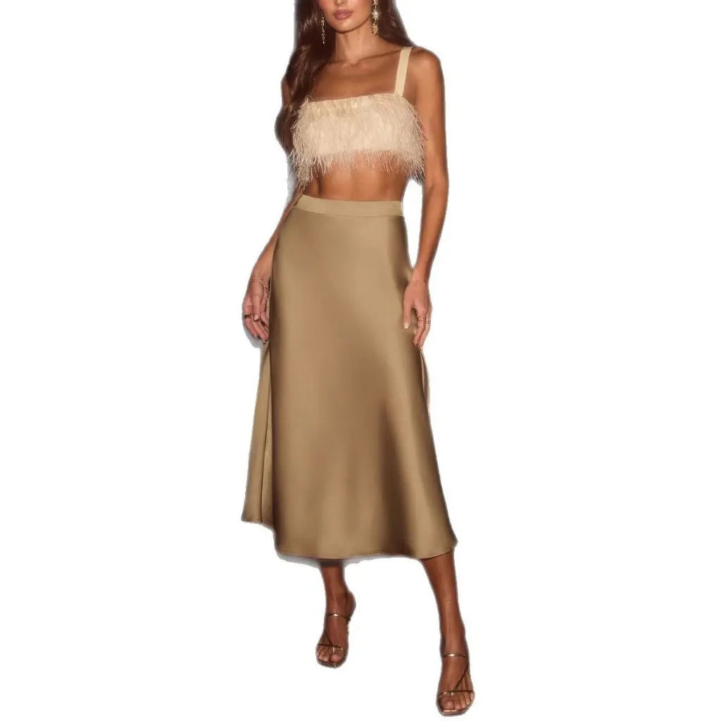 

Women's Solid Color Satin Hip Skirt Spring Summer Fashion New Arrival Europe And United States Style for Ladies