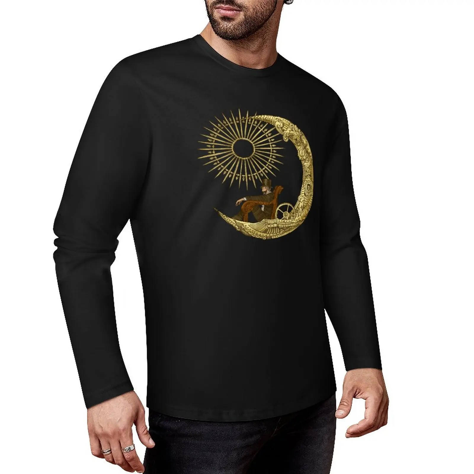 

Moon Travel Long T-Shirt plain t-shirt customized t shirts hippie clothes mens vintage t shirts