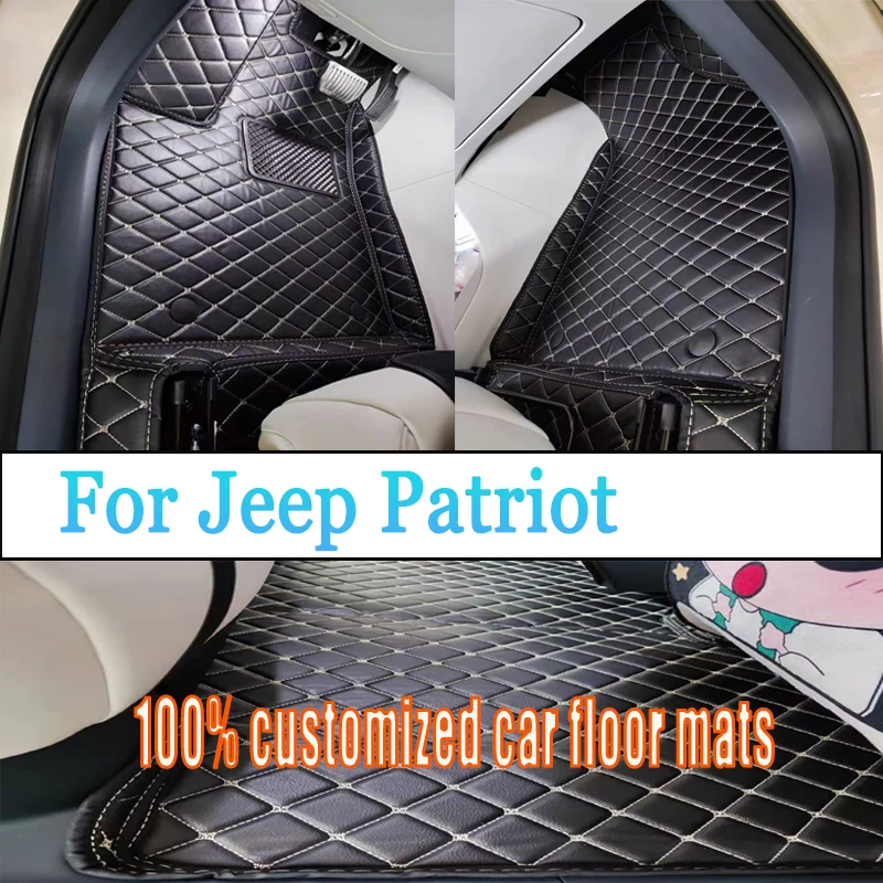 

Custom Auto Luxury Leather Car Floor Mat For Jeep Patriot 2009 2010 2011 2012 2013 Car Mat Full Set Women Waterproof Accessories
