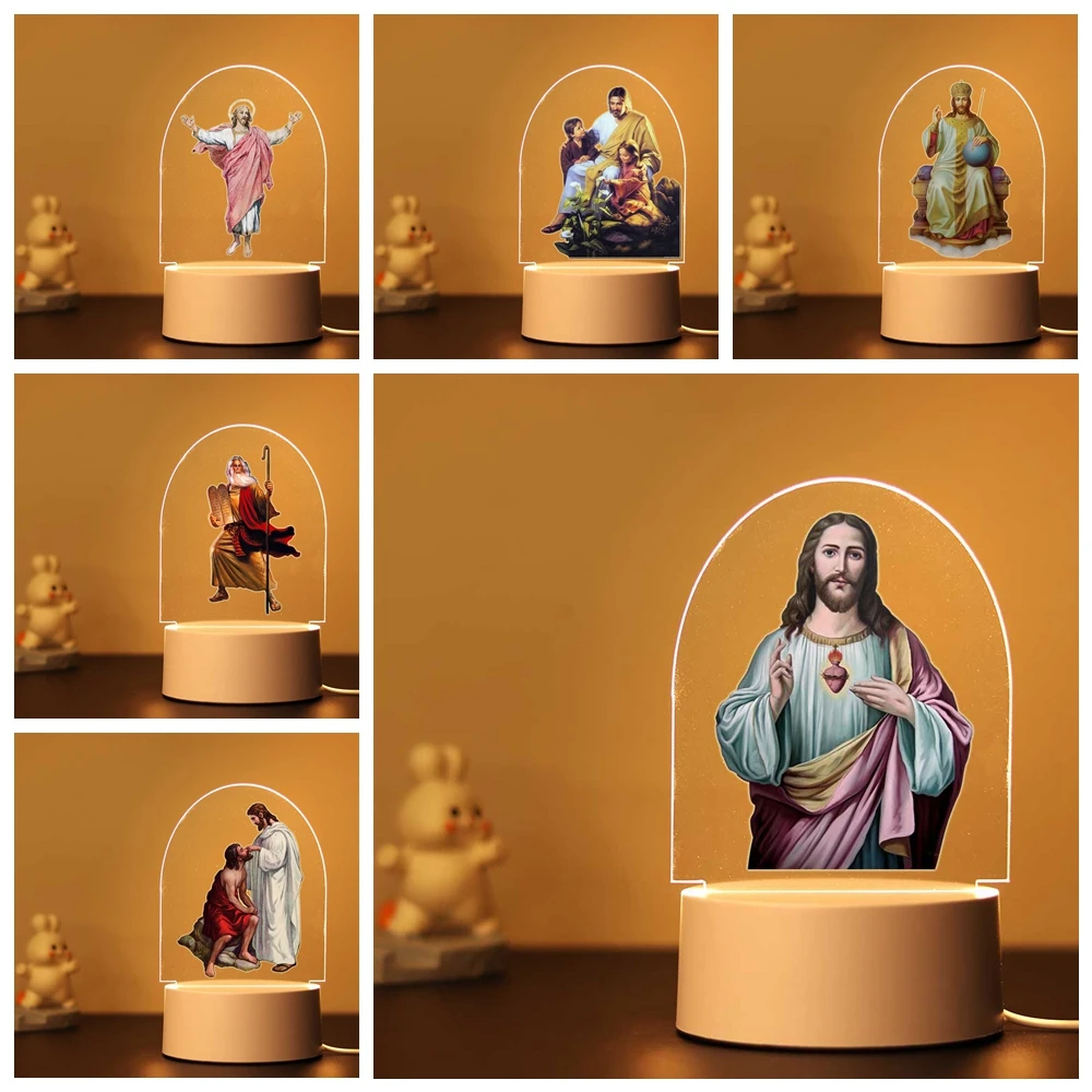 1 pc christ 3d Illusion Acrylic Lamp for Bedroom Decor the Boys Girls Birthday Gift