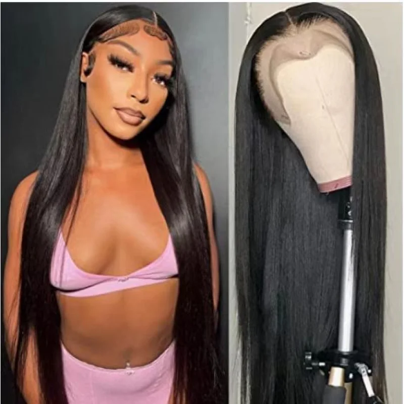 

Lace Wig Popular Wig Fashion Middle Part Black Long Straight Hair Wig
