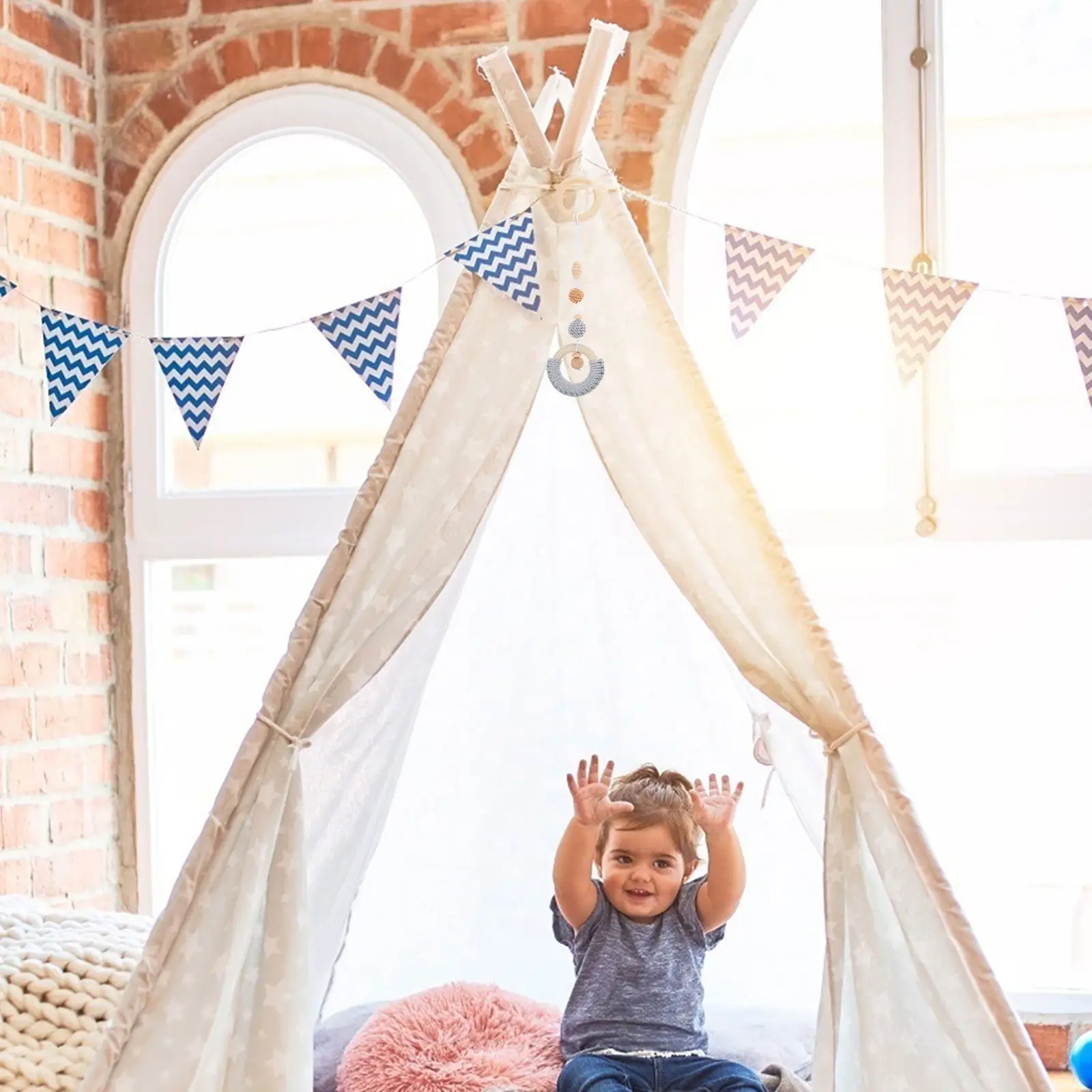 

Набор из 4 деревянных подвесных игрушек для детской кроватки, автокресла, коляски, для развития сенсорики новорожденных и малышей