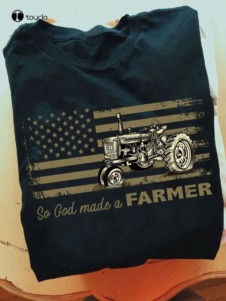 So God Made Me A Farmer Vintage Truck Us Flag T-Shirt Unisex Tee Gift t-shirt dress
