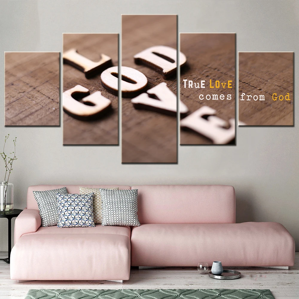 

Canvas Wall Art Poster Painting God Is Love Jesus Christian Wallpaper Artwork Home Decor Living Room Picture Print 5 Pcs Mural