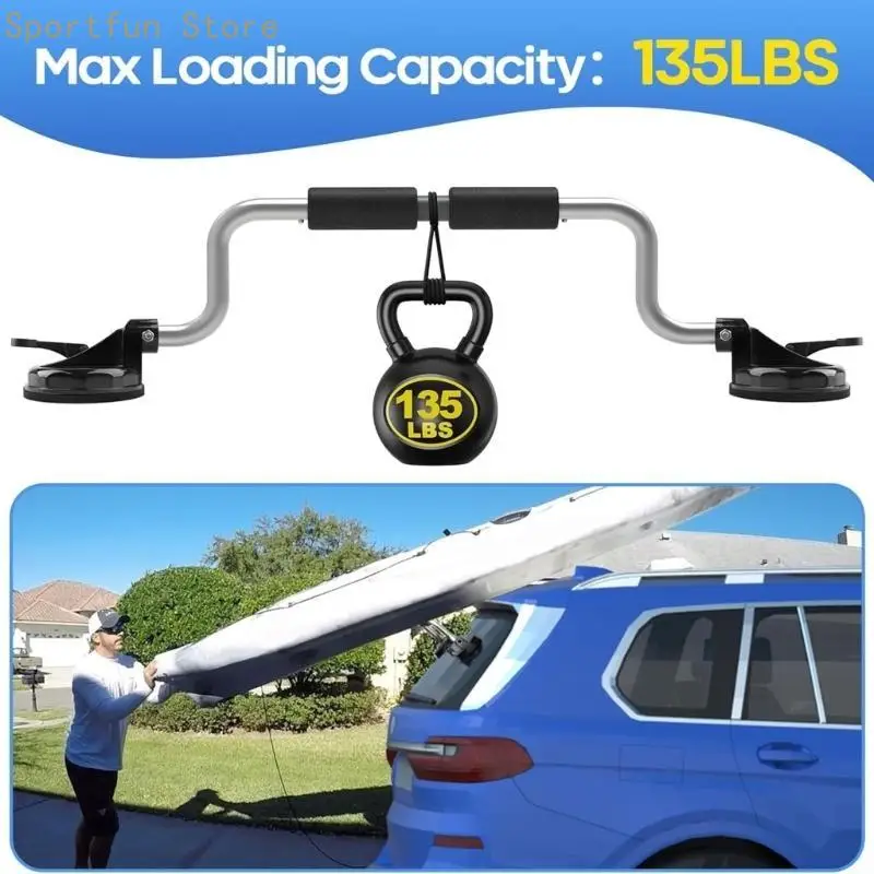 

X7JD Kayak Roller Suction Cup Holder Kayak Roof Rack Canoes Load Assist Rack