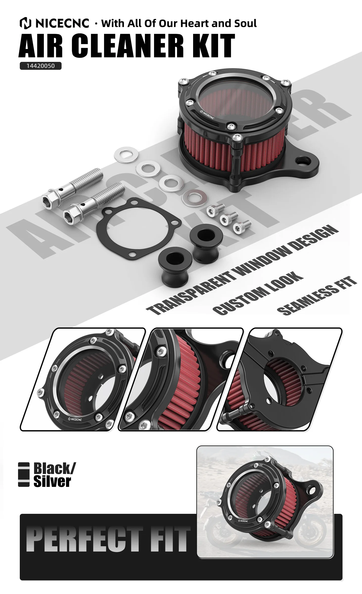 Motorrad-Luftfilter für Harley Iron 883 XL883N 2009-2014 Iron 1200 18-21 48 XL1200X 10-15 Sportster 1200 Low XL1200L 2008-2011 – Detail 1
