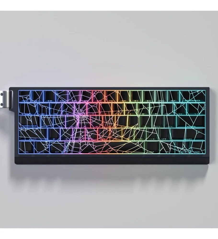 Original side engraved spider web keycaps 60/63/64/68 magnetic axis keyboard thermal sublimation line light transmission