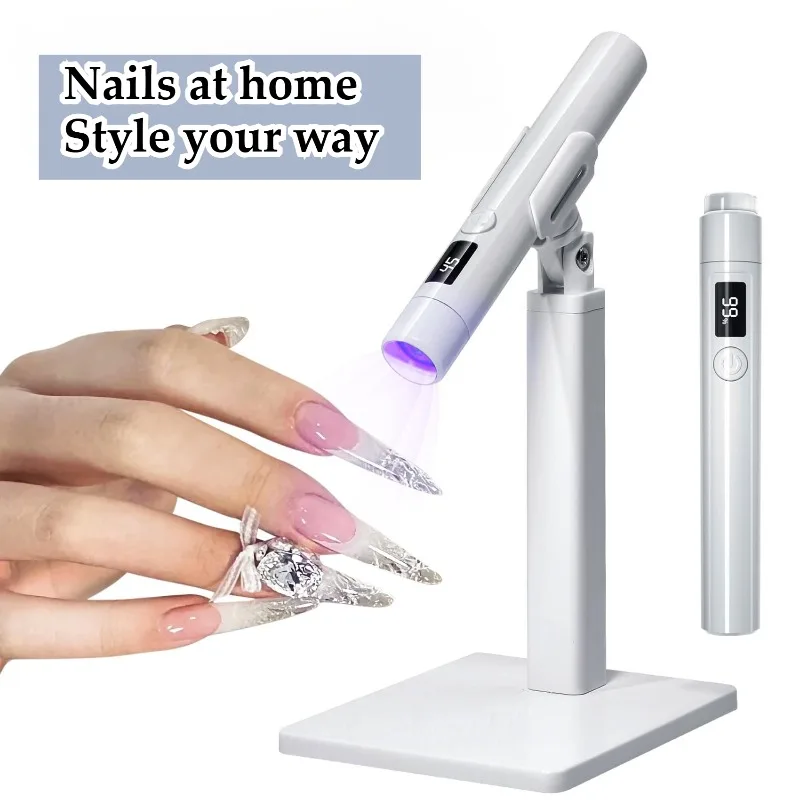 ‌ Oplaadbare UV-nagellamp - snel uithardend mini-LED-licht voor gelnagels met magnetische standaard, thuis- en salongebruik