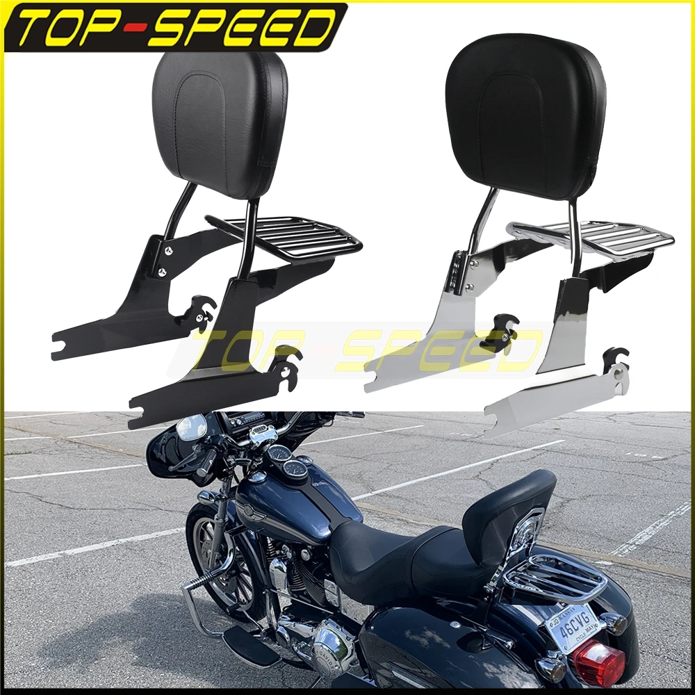 

Motorcycle Detachable Backrest Rear Luggage Rack Passenger Sissy Bar For Harley Low Rider Street Bob Switchback FLD FXDB FXDL