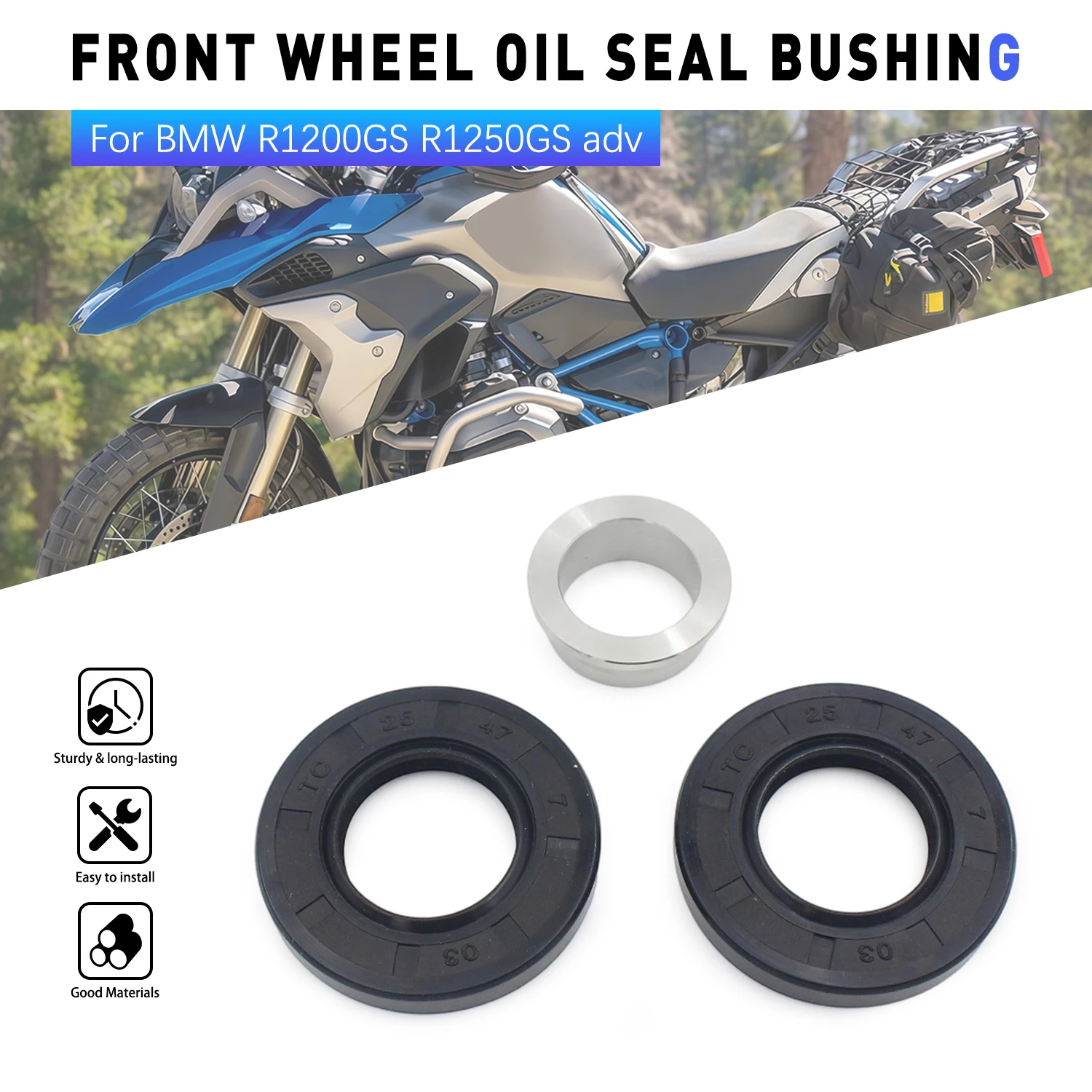 Motorcycle Front Wheel Spacer Bearing Seal For BMW R1200GS R1250GS ADV R 1200 R1250 GS Adventure Wheel Hub Sealing Accessories