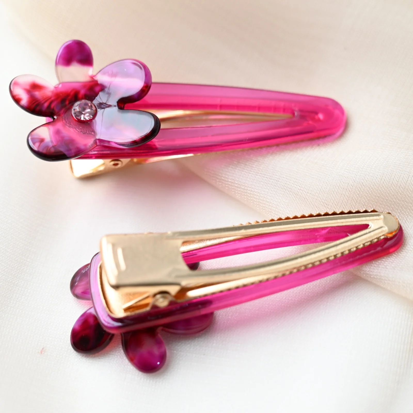 9 سنتيمتر طويلة Yinminez خلات مقاطع الشعر التمساح زهرة المشابك مع أحجار الراين إكسسوارات الشعر الأنيقة #3